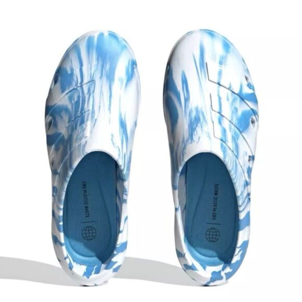 adidas Adicane Clogs White Pulse Blue Marble Men's Size 10 Women's Size 11 Cloud